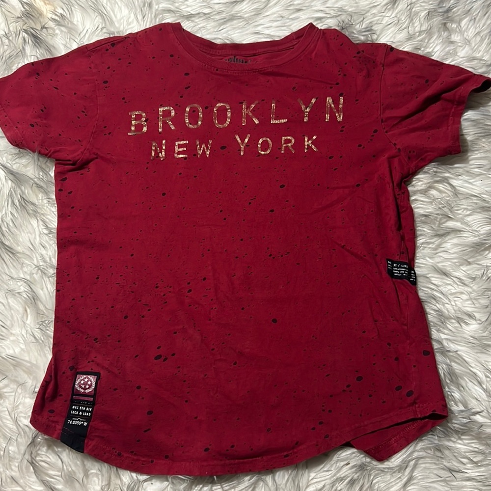 Bushwick Men Size Small Red T-Shirt Brooklyn New York Crew Neck